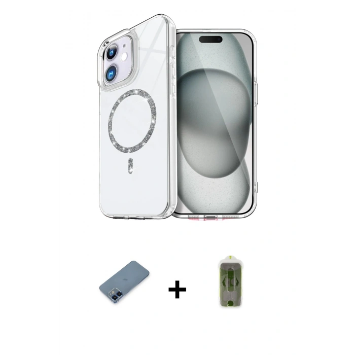 MARSİLYAN™- iPhone 12 Kılıf Kıvılcım Form Prime - Siyah Joko Magic 5D Hayalet Cam + Metal Kamera Lens Koruma Cam - MI
