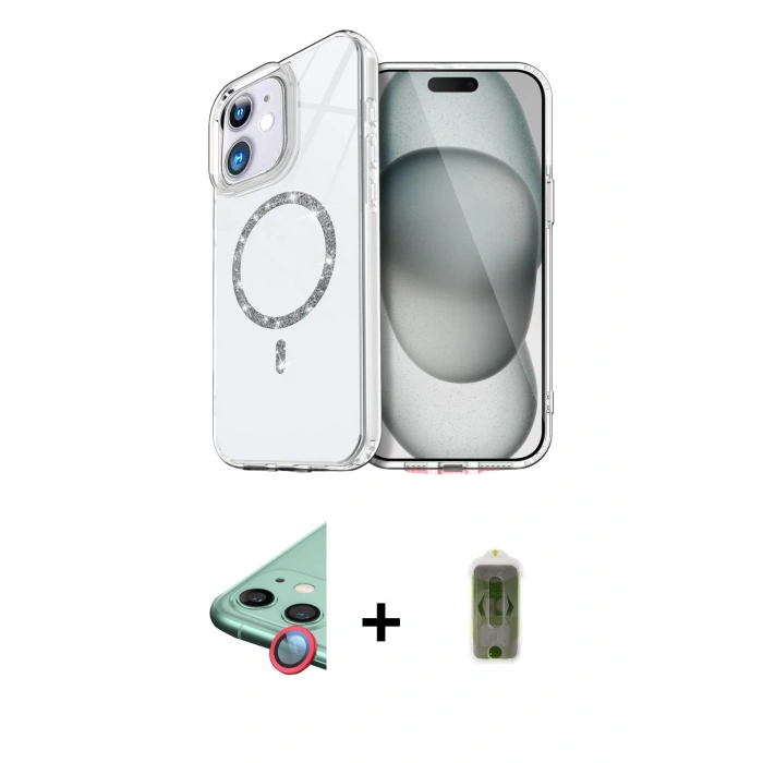 MARSİLYAN™- iPhone 12 Kılıf Kıvılcım Form Prime - Siyah Joko Magic 5D Hayalet Cam + Raze Metal Kamera Lens - KI