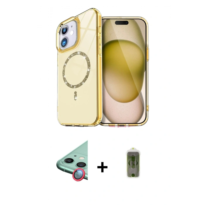 MARSİLYAN™- iPhone 12 Kılıf Kıvılcım Form Prime - Siyah Joko Magic 5D Hayalet Cam + Raze Metal Kamera Lens - KI