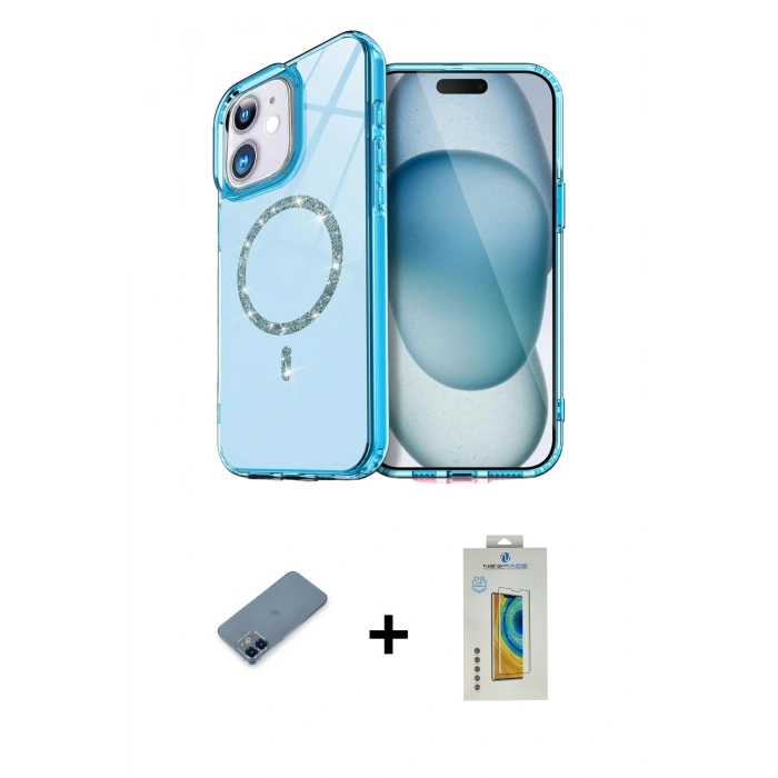 MARSİLYAN™- iPhone 12 Kılıf Kıvılcım Form Prime - Siyah Polymer Nano Ekran Koruyucu + Metal Kamera Lens Koruma Cam - MI