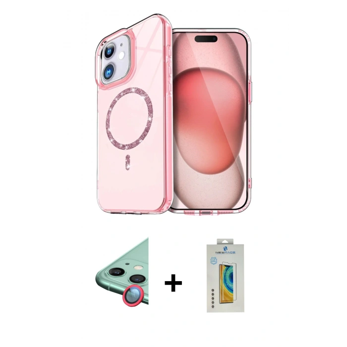 MARSİLYAN™- iPhone 12 Kılıf Kıvılcım Form Prime - Siyah Polymer Nano Ekran Koruyucu + Raze Metal Kamera Lens - KI