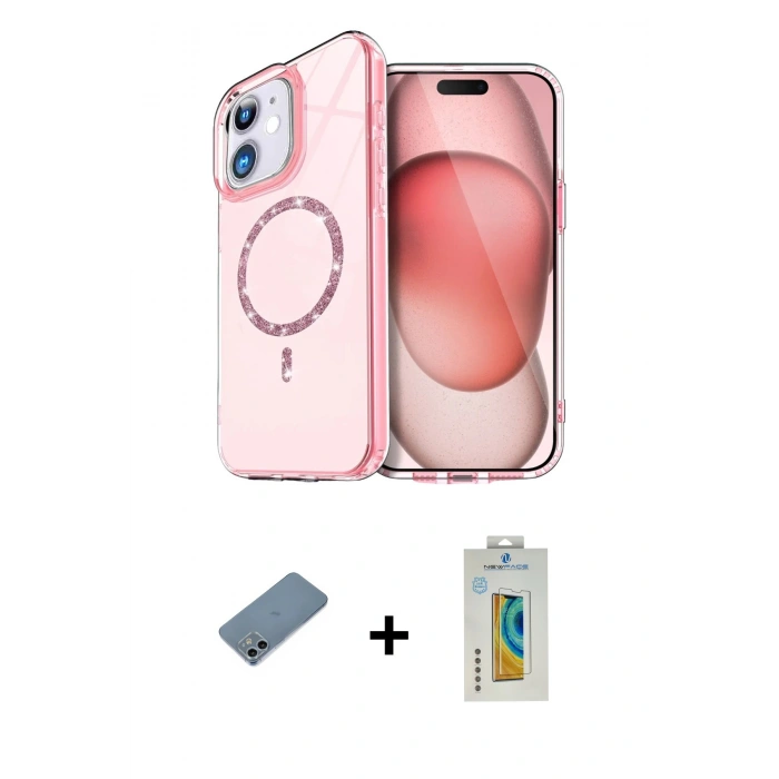 MARSİLYAN™- iPhone 12 Kılıf Kıvılcım Form Prime - Siyah Polymer Nano Ekran Koruyucu + Shine Kamera Lens Koruma Cam - SABE