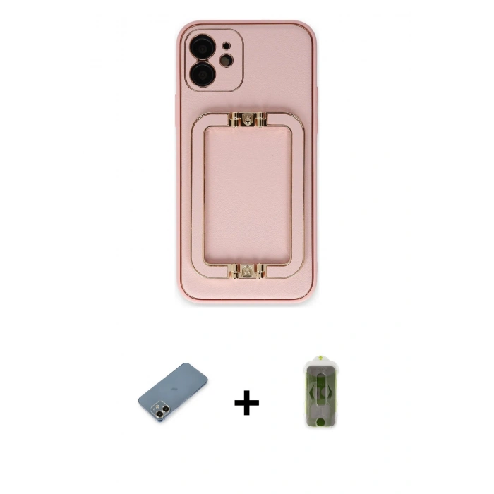 MARSİLYAN™- iPhone 12 Kılıf Kozmos Minimal Prime - Siyah Joko Magic 5D Hayalet Cam + Metal Kamera Lens Koruma Cam - GD