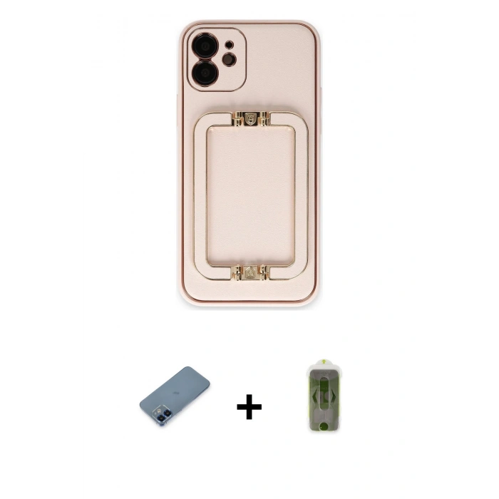 MARSİLYAN™- iPhone 12 Kılıf Kozmos Minimal Prime - Siyah Joko Magic 5D Hayalet Cam + Metal Kamera Lens Koruma Cam - MI