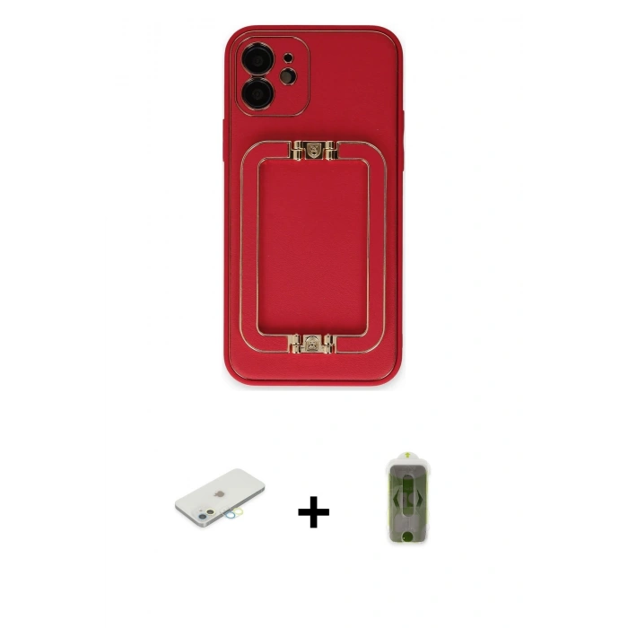 MARSİLYAN™- iPhone 12 Kılıf Kozmos Minimal Prime - Siyah Joko Magic 5D Hayalet Cam + Renkli Kamera Lens Koruma Cam - SI