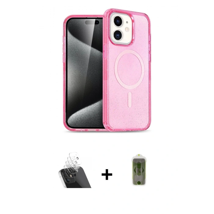 MARSİLYAN™- iPhone 12 Kılıf Nova Asil Prime - Siyah Joko Magic 5D Hayalet Cam + Kamera Lens Koruma Cam - SF
