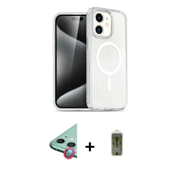 MARSİLYAN™- iPhone 12 Kılıf Nova Asil Prime - Siyah Joko Magic 5D Hayalet Cam + Raze Metal Kamera Lens - KI