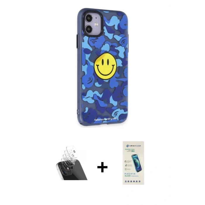 MARSİLYAN™- iPhone 12 Kılıf Nova Doku Koleksiyonu - Şeffaf Pasifik Cam Ekran Koruyucu + Kamera Lens Koruma Cam - SF