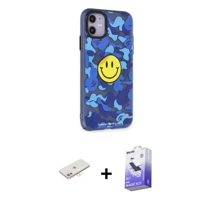 MARSİLYAN™- iPhone 12 Kılıf Nova Doku Koleksiyonu - Siyah Bilvis 5in1 5D Magic Hayalet Cam Ekran Koruyucu + Yeşil Renkli Kamera Lens Koruma Cam