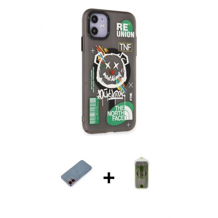 MARSİLYAN™- iPhone 12 Kılıf Nova Doku Koleksiyonu - Siyah Joko Magic 5D Hayalet Cam + Metal Kamera Lens Koruma Cam - KI