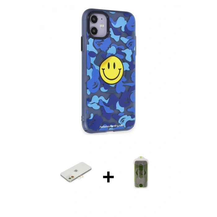 MARSİLYAN™- iPhone 12 Kılıf Nova Doku Koleksiyonu - Siyah Joko Magic 5D Hayalet Cam + Renkli Kamera Lens Koruma Cam - TU