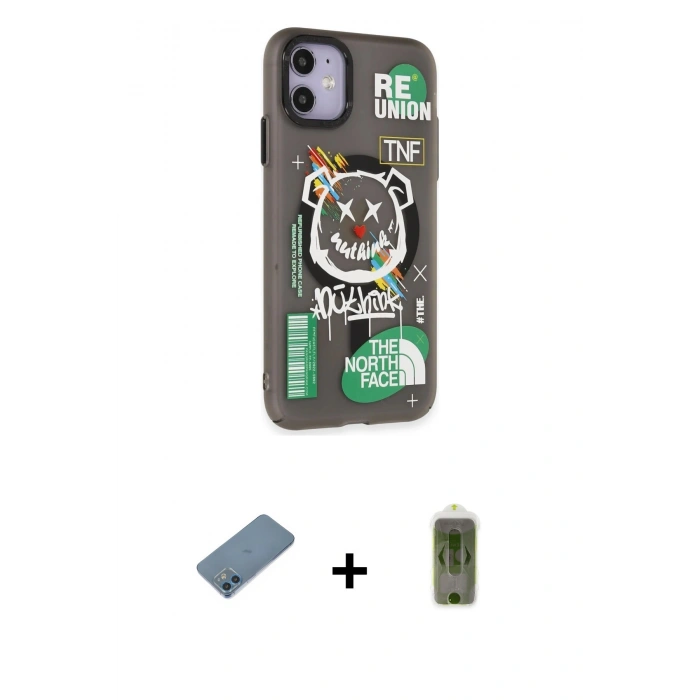 MARSİLYAN™- iPhone 12 Kılıf Nova Doku Koleksiyonu - Siyah Joko Magic 5D Hayalet Cam + Shine Kamera Lens Koruma Cam - MI