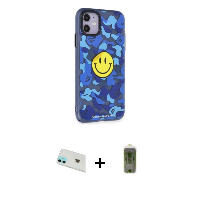 MARSİLYAN™- iPhone 12 Kılıf Nova Doku Koleksiyonu - Siyah Joko Magic 5D Hayalet Cam + Rainbow Kamera Lens Koruma Cam - YL