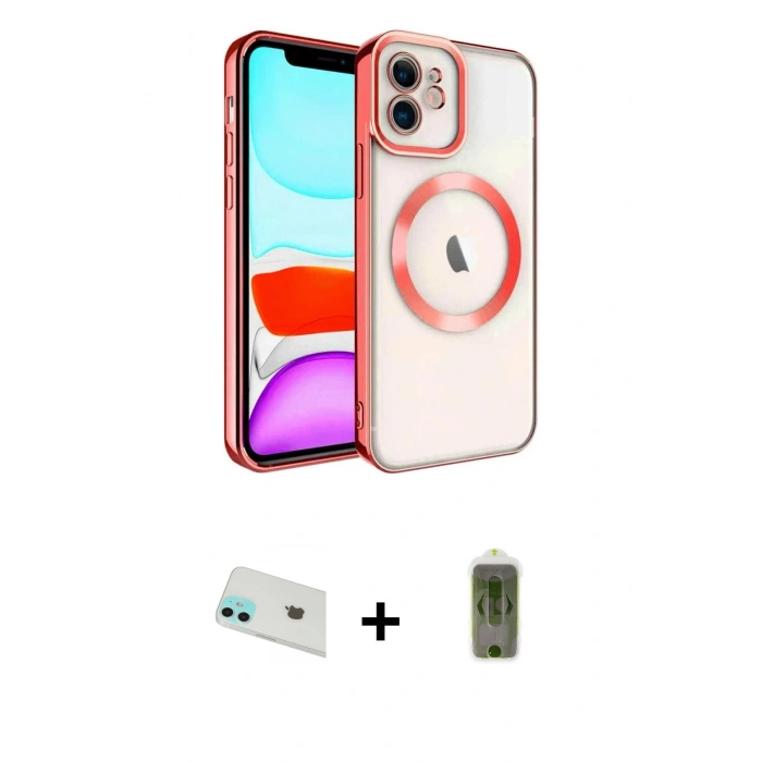 MARSİLYAN™- iPhone 12 Kılıf Nova Işık Özel Seri - Siyah Joko Magic 5D Hayalet Cam + Rainbow Kamera Lens Koruma Cam - YL