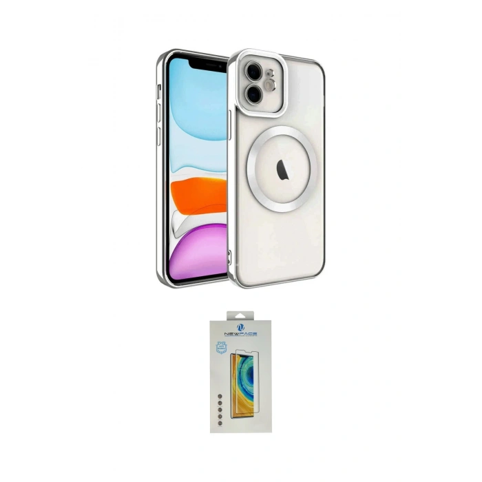 MARSİLYAN™- iPhone 12 Kılıf Nova Işık Özel Seri - Siyah Polymer Nano Ekran Koruyucu