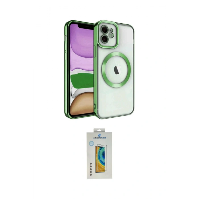 MARSİLYAN™- iPhone 12 Kılıf Nova Işık Özel Seri - Siyah Polymer Nano Ekran Koruyucu