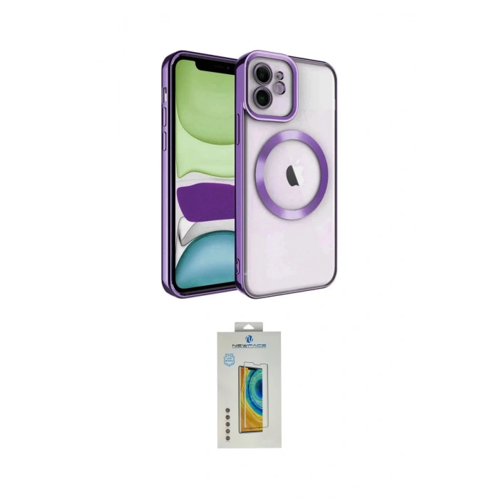 MARSİLYAN™- iPhone 12 Kılıf Nova Işık Özel Seri - Siyah Polymer Nano Ekran Koruyucu