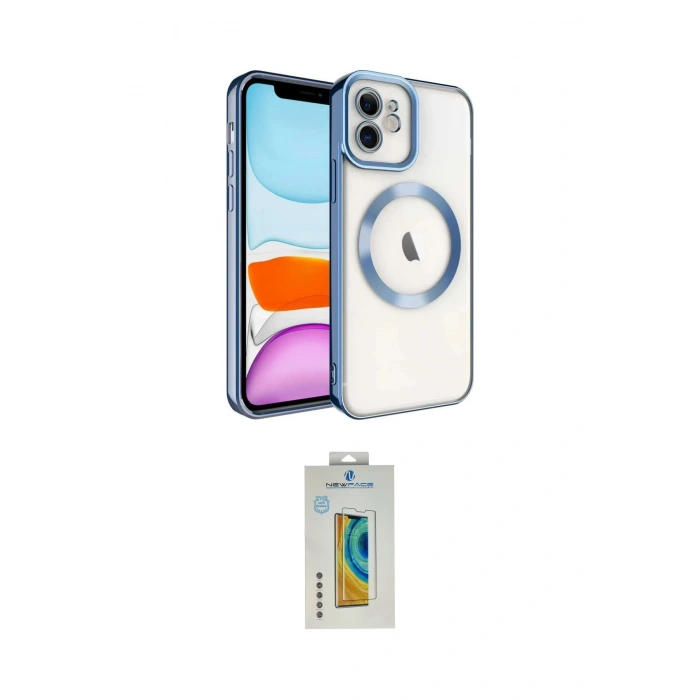 MARSİLYAN™- iPhone 12 Kılıf Nova Işık Özel Seri - Siyah Polymer Nano Ekran Koruyucu