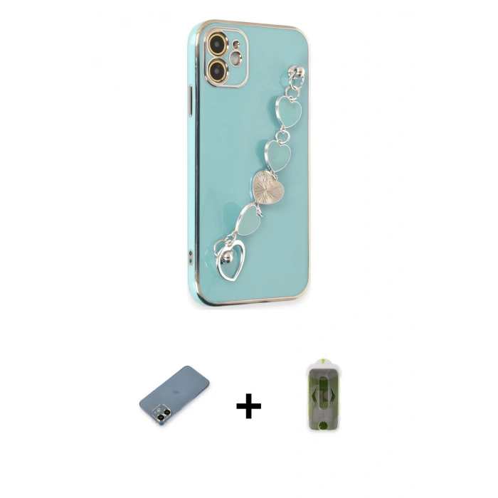 MARSİLYAN™- iPhone 12 Kılıf Nova Işık Prime - Siyah Joko Magic 5D Hayalet Cam + Metal Kamera Lens Koruma Cam - GD