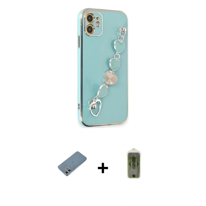 MARSİLYAN™- iPhone 12 Kılıf Nova Işık Prime - Siyah Joko Magic 5D Hayalet Cam + Shine Kamera Lens Koruma Cam - GS