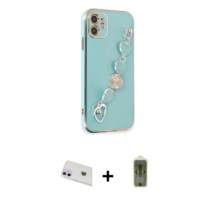 MARSİLYAN™- iPhone 12 Kılıf Nova Işık Prime - Siyah Joko Magic 5D Hayalet Cam + Rainbow Kamera Lens Koruma Cam - MR