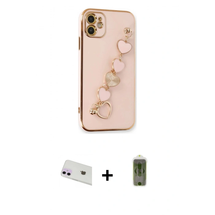 MARSİLYAN™- iPhone 12 Kılıf Nova Işık Prime - Siyah Joko Magic 5D Hayalet Cam + Rainbow Kamera Lens Koruma Cam - MR