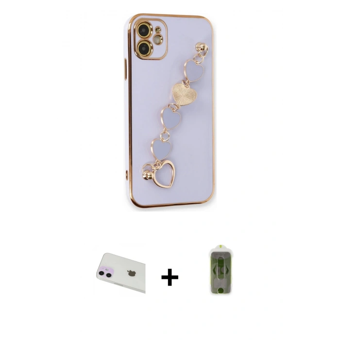 MARSİLYAN™- iPhone 12 Kılıf Nova Işık Prime - Siyah Joko Magic 5D Hayalet Cam + Rainbow Kamera Lens Koruma Cam - MR