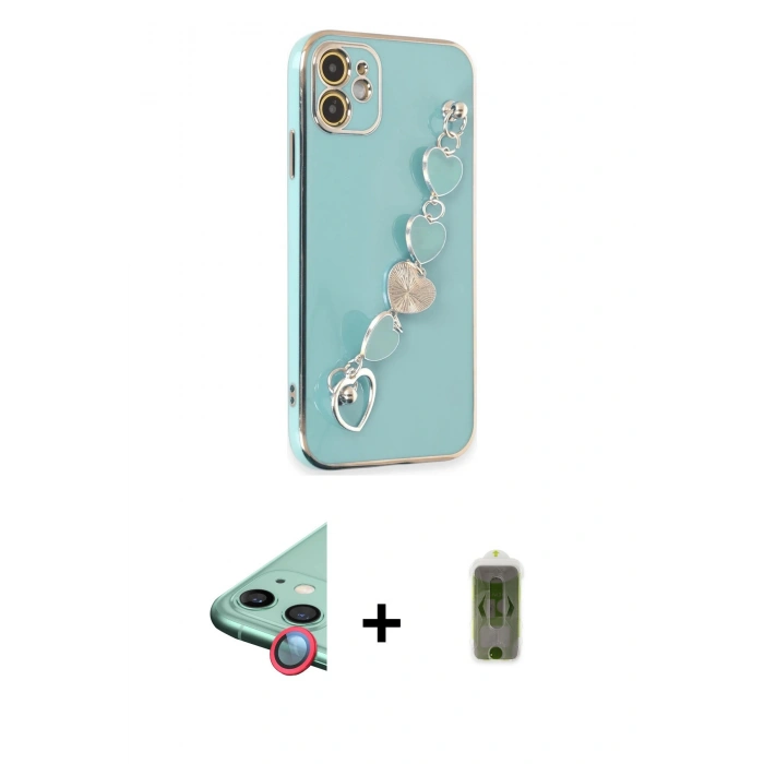 MARSİLYAN™- iPhone 12 Kılıf Nova Işık Prime - Siyah Joko Magic 5D Hayalet Cam + Raze Metal Kamera Lens - KI