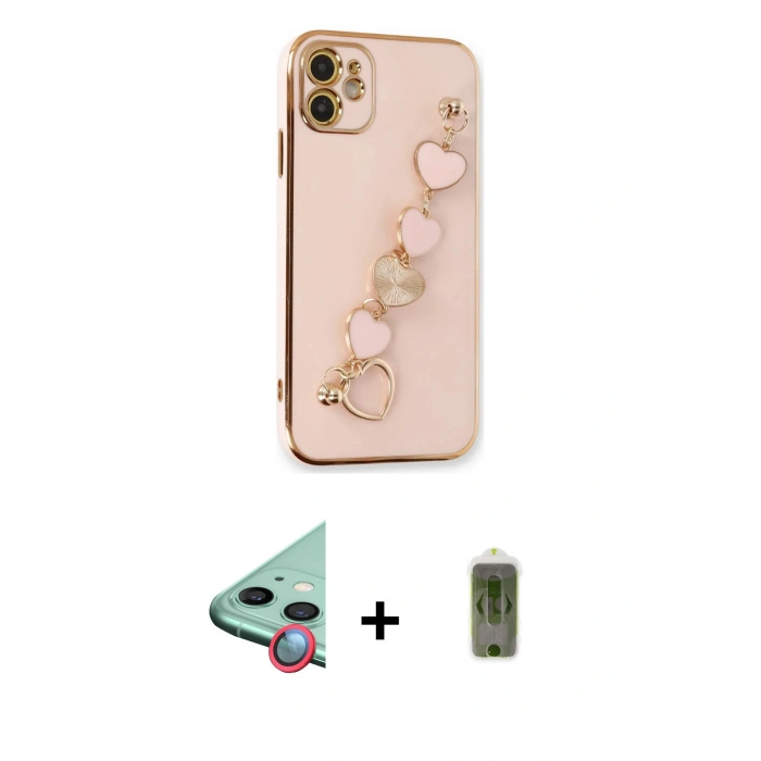 MARSİLYAN™- iPhone 12 Kılıf Nova Işık Prime - Siyah Joko Magic 5D Hayalet Cam + Raze Metal Kamera Lens - KI