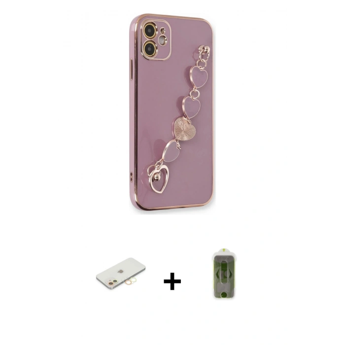 MARSİLYAN™- iPhone 12 Kılıf Nova Işık Prime - Siyah Joko Magic 5D Hayalet Cam + Renkli Kamera Lens Koruma Cam - SI