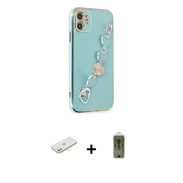 MARSİLYAN™- iPhone 12 Kılıf Nova Işık Prime - Siyah Joko Magic 5D Hayalet Cam + Renkli Kamera Lens Koruma Cam - SI