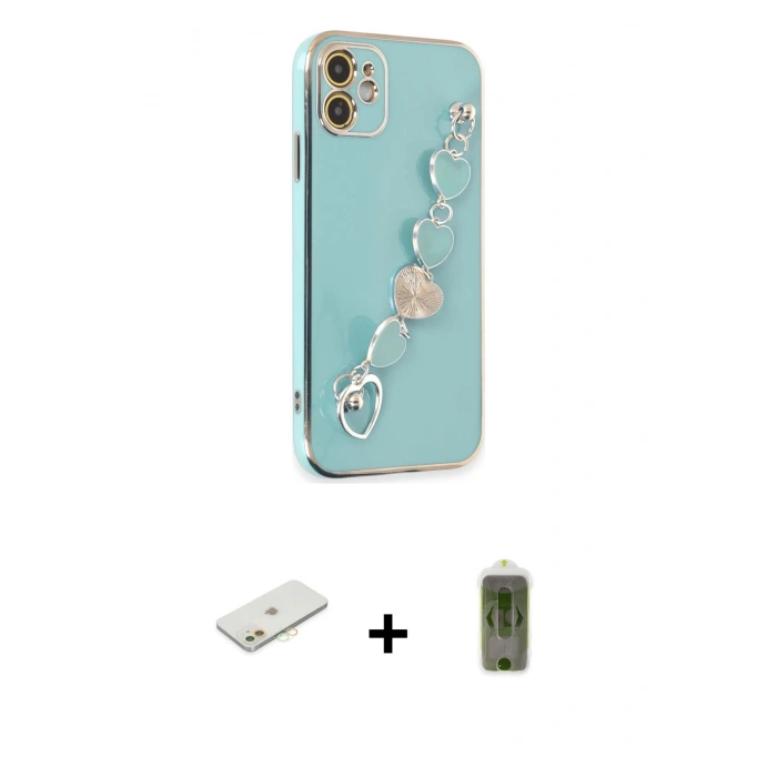 MARSİLYAN™- iPhone 12 Kılıf Nova Işık Prime - Siyah Joko Magic 5D Hayalet Cam + Renkli Kamera Lens Koruma Cam - TU