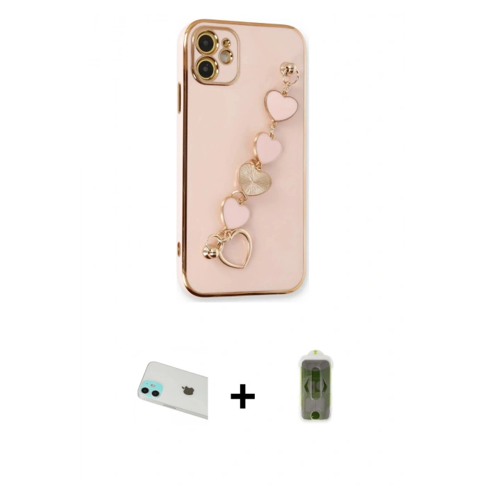 MARSİLYAN™- iPhone 12 Kılıf Nova Işık Prime - Siyah Joko Magic 5D Hayalet Cam + Yeşil Rainbow Kamera Lens Koruma Cam