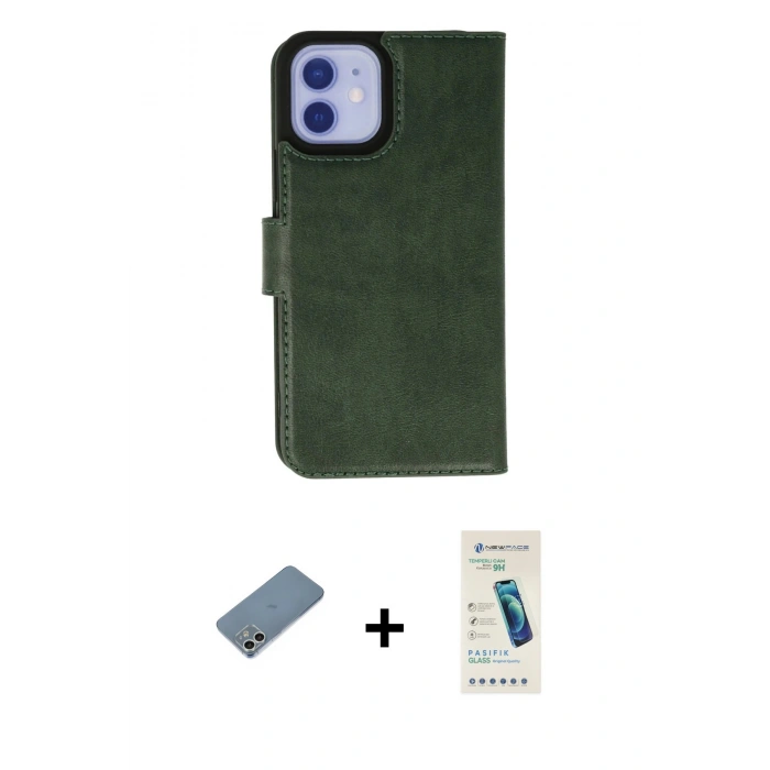 MARSİLYAN™- iPhone 12 Kılıf Siluet Işık Serisi - Şeffaf Pasifik Cam Ekran Koruyucu + Shine Kamera Lens Koruma Cam - GS
