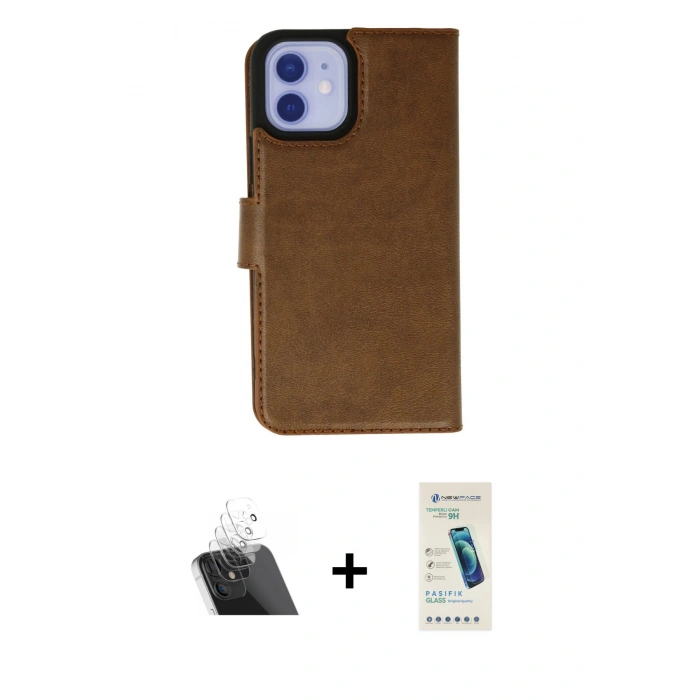 MARSİLYAN™- iPhone 12 Kılıf Siluet Işık Serisi - Şeffaf Pasifik Cam Ekran Koruyucu + Kamera Lens Koruma Cam - SF