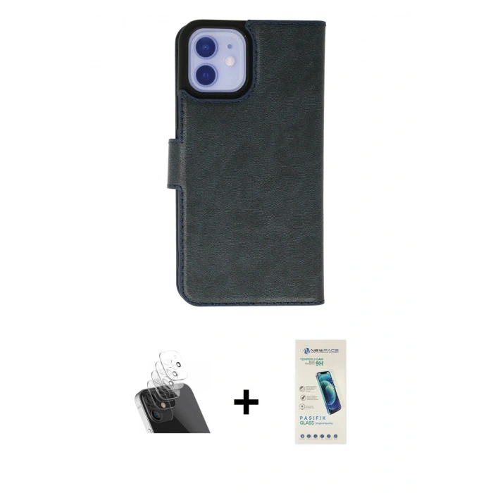 MARSİLYAN™- iPhone 12 Kılıf Siluet Işık Serisi - Şeffaf Pasifik Cam Ekran Koruyucu + Kamera Lens Koruma Cam - SF