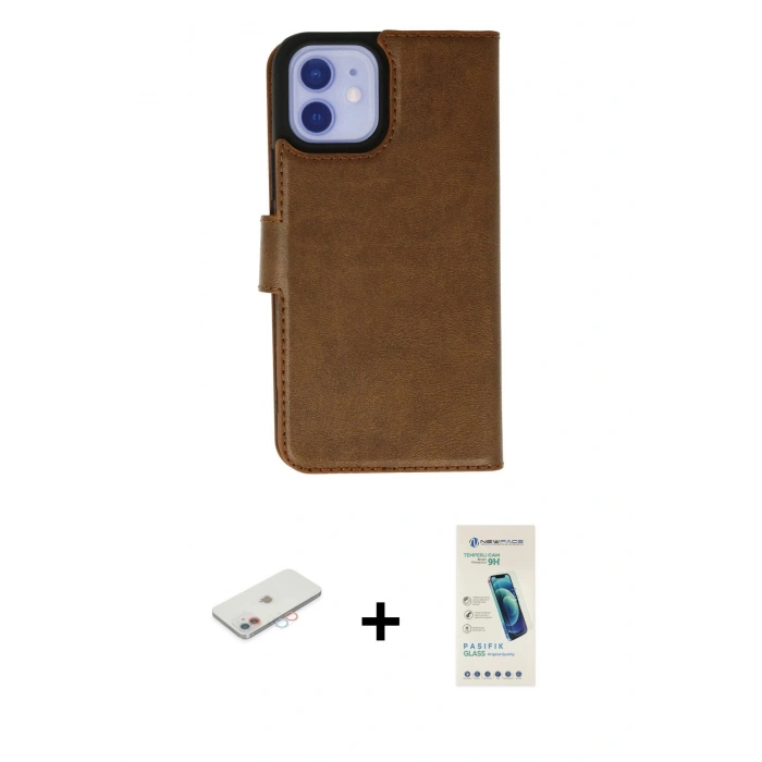MARSİLYAN™- iPhone 12 Kılıf Siluet Işık Serisi - Şeffaf Pasifik Cam Ekran Koruyucu + Renkli Kamera Lens Koruma Cam - PE