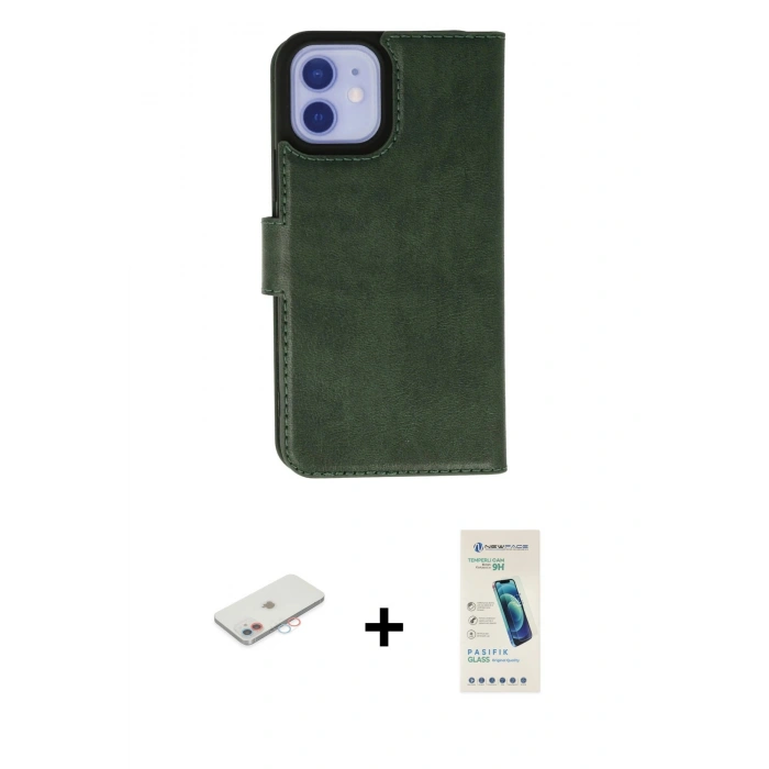 MARSİLYAN™- iPhone 12 Kılıf Siluet Işık Serisi - Şeffaf Pasifik Cam Ekran Koruyucu + Renkli Kamera Lens Koruma Cam - PE