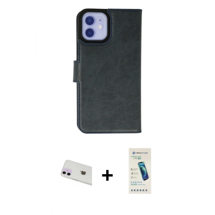 MARSİLYAN™- iPhone 12 Kılıf Siluet Işık Serisi - Şeffaf Pasifik Cam Ekran Koruyucu + Rainbow Kamera Lens Koruma Cam - MR