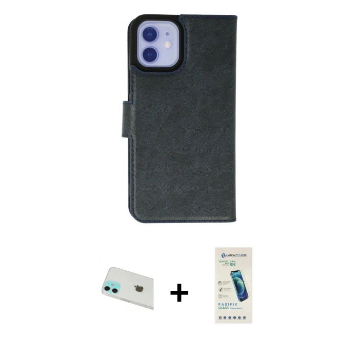 MARSİLYAN™- iPhone 12 Kılıf Siluet Işık Serisi - Şeffaf Pasifik Cam Ekran Koruyucu + Rainbow Kamera Lens Koruma Cam - YL