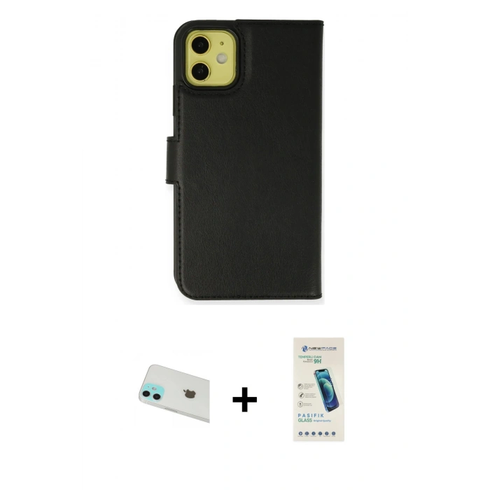 MARSİLYAN™- iPhone 12 Kılıf Siluet Işık Serisi - Şeffaf Pasifik Cam Ekran Koruyucu + Rainbow Kamera Lens Koruma Cam - YL