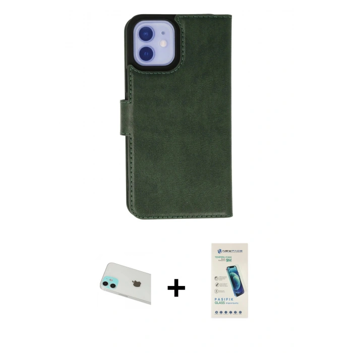 MARSİLYAN™- iPhone 12 Kılıf Siluet Işık Serisi - Şeffaf Pasifik Cam Ekran Koruyucu + Rainbow Kamera Lens Koruma Cam - YL