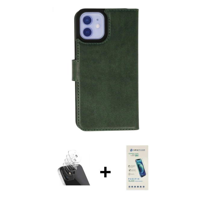 MARSİLYAN™- iPhone 12 Kılıf Siluet Işık Serisi - Şeffaf Pasifik Cam Ekran Koruyucu + Kamera Lens Koruma Cam - SF