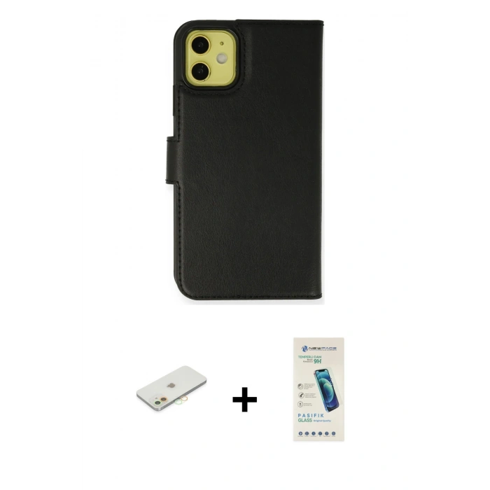 MARSİLYAN™- iPhone 12 Kılıf Siluet Işık Serisi - Şeffaf Pasifik Cam Ekran Koruyucu + Turuncu Renkli Kamera Lens Koruma Cam