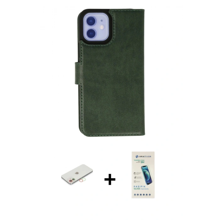 MARSİLYAN™- iPhone 12 Kılıf Siluet Işık Serisi - Şeffaf Pasifik Cam Ekran Koruyucu + Renkli Kamera Lens Koruma Cam - YL