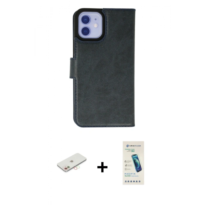 MARSİLYAN™- iPhone 12 Kılıf Siluet Işık Serisi - Şeffaf Pasifik Cam Ekran Koruyucu + Renkli Kamera Lens Koruma Cam - YL