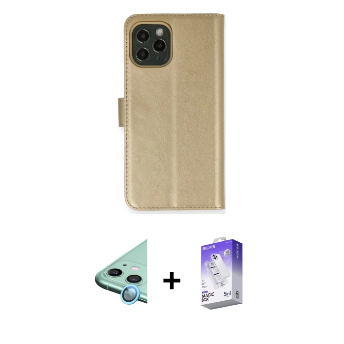 MARSİLYAN™- iPhone 12 Kılıf Siluet Işık Serisi - Siyah Bilvis 5in1 3D Magic Cam Ekran Koruyucu + Raze Metal Kamera Lens - MI
