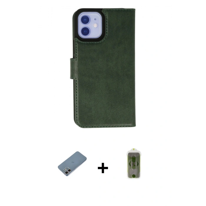 MARSİLYAN™- iPhone 12 Kılıf Siluet Işık Serisi - Siyah Joko Magic 5D Hayalet Cam + Shine Kamera Lens Koruma Cam - GI
