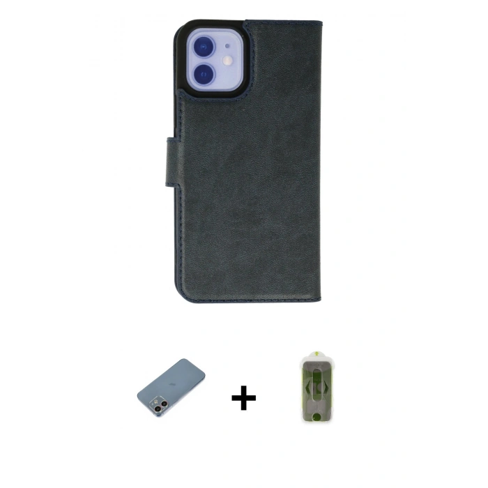 MARSİLYAN™- iPhone 12 Kılıf Siluet Işık Serisi - Siyah Joko Magic 5D Hayalet Cam + Shine Kamera Lens Koruma Cam - GI