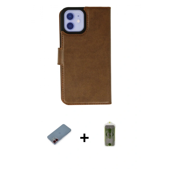 MARSİLYAN™- iPhone 12 Kılıf Siluet Işık Serisi - Siyah Joko Magic 5D Hayalet Cam + Metal Kamera Lens Koruma Cam - KI